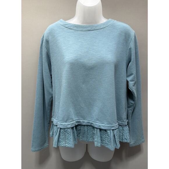 Altar'd State Womens Sweatshirt Lagenlook Boho Feminine Minimalist Blue M - Picture 1 of 6